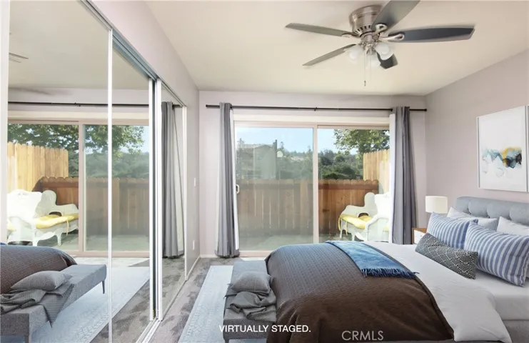 Virtually staged Primary Bedroom