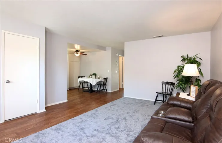 Living room view to dining table