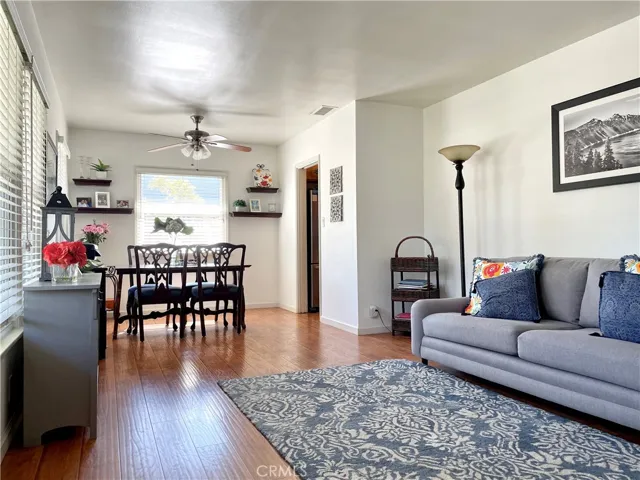 Living room and dining room