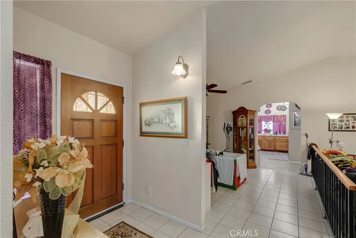 Entryway with an additional office area.