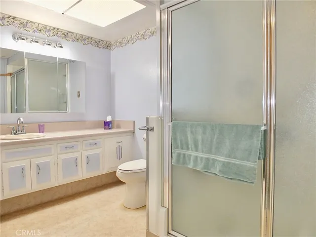Bathroom has cut down shower