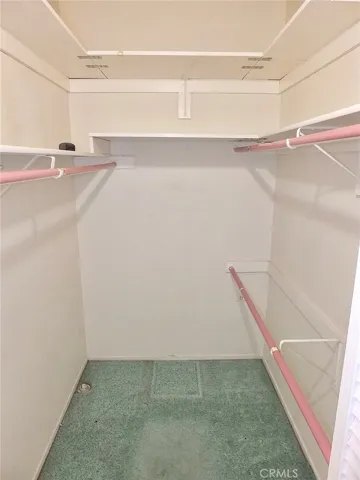 Walk in closet in master bedroom