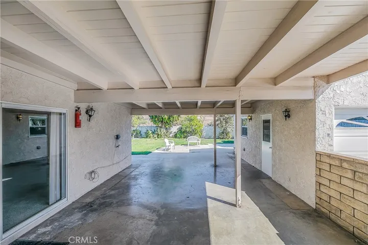 Family Room Slider to Covered Breezeway connected to Detached Garage