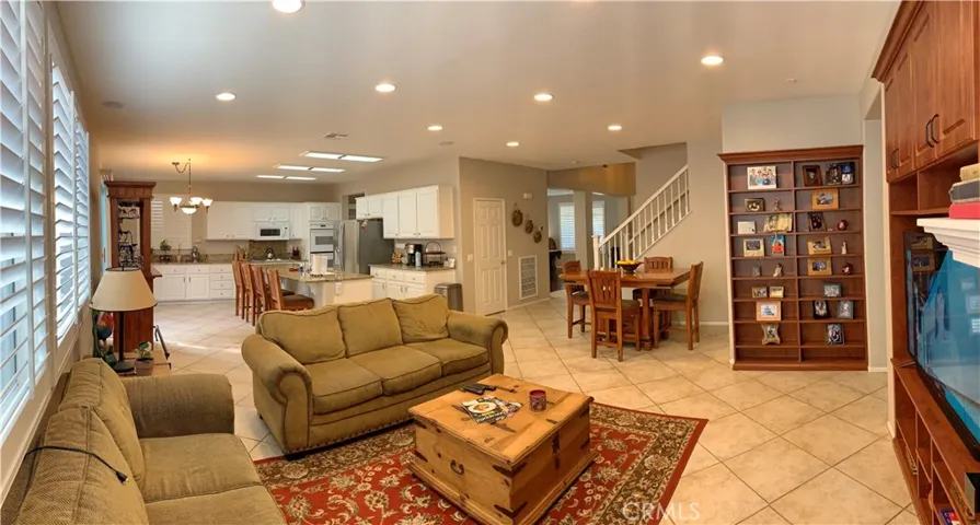 family room and open kitchen