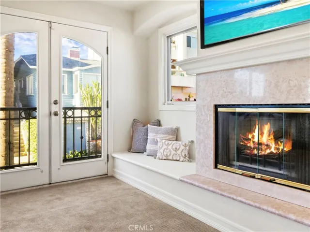 master bedroom with fireplace & 2 walk in closets
