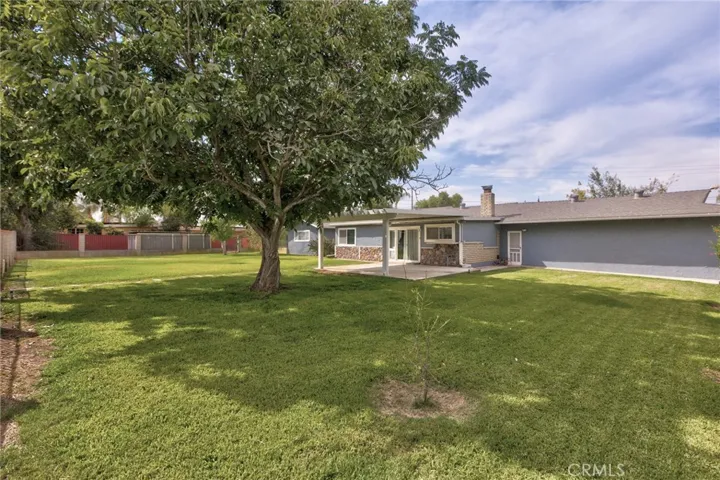 Private, covered backyard patio