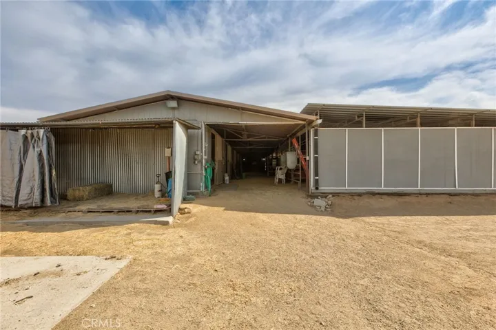 Feed storage area and barn