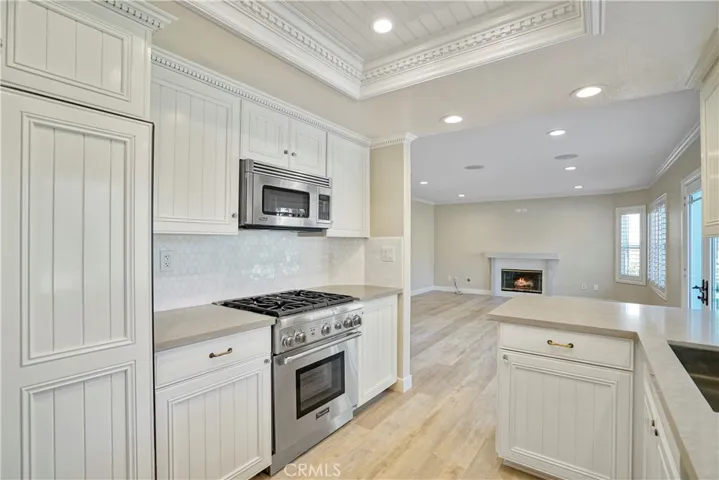 Built in refrigerator, Thermador stove, recessed LED lighitng