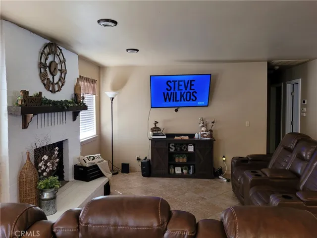 Side profile of large living room