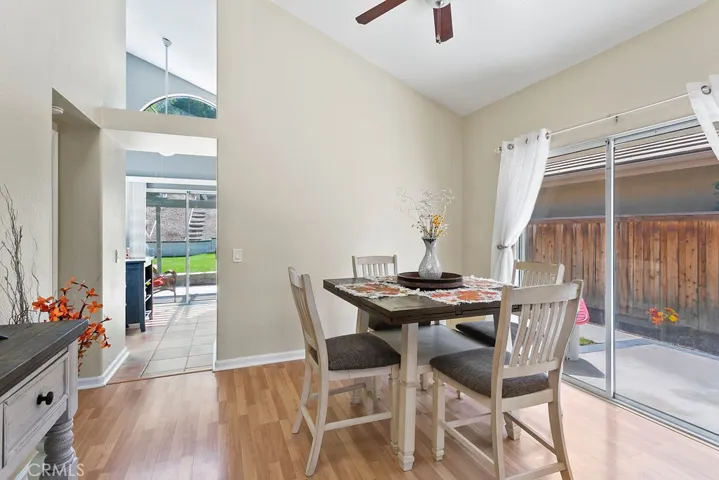View from you formal dining area looking out to your private side yard & kitchen area.