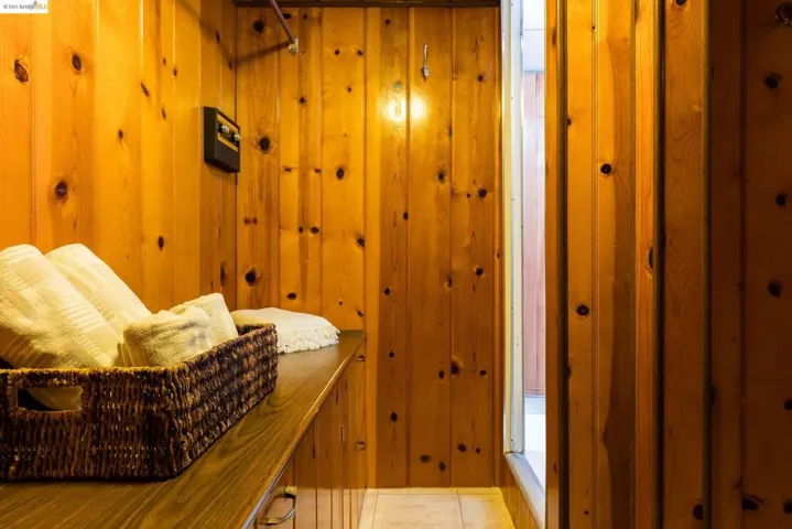 Unique European style combined Sauna and Shower, with a dressing area.