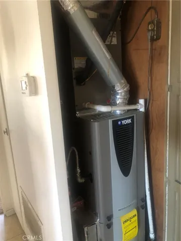 The furnace is on the hallway's closet.