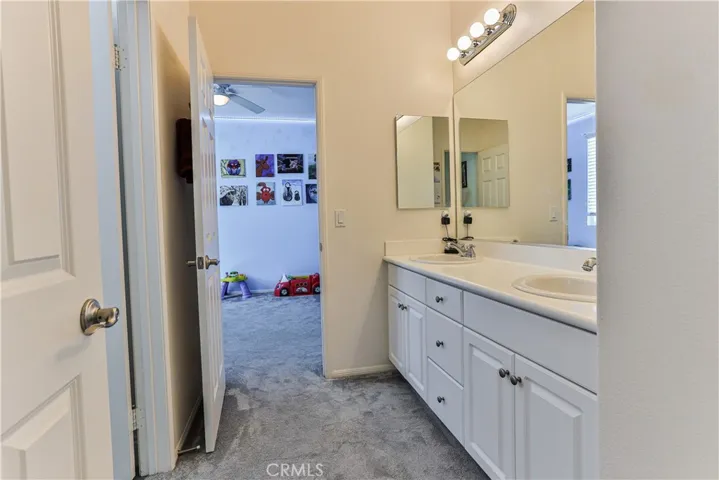 Upstairs bathroom with door into bedroom #4