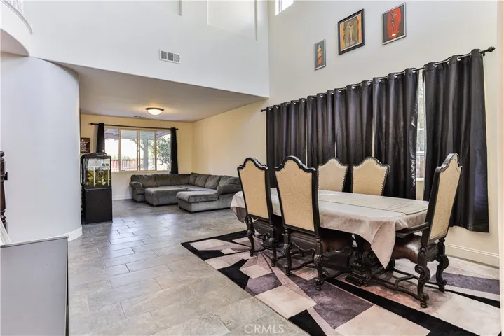 Living room and dining room