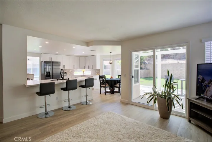 Family room open to kitchen