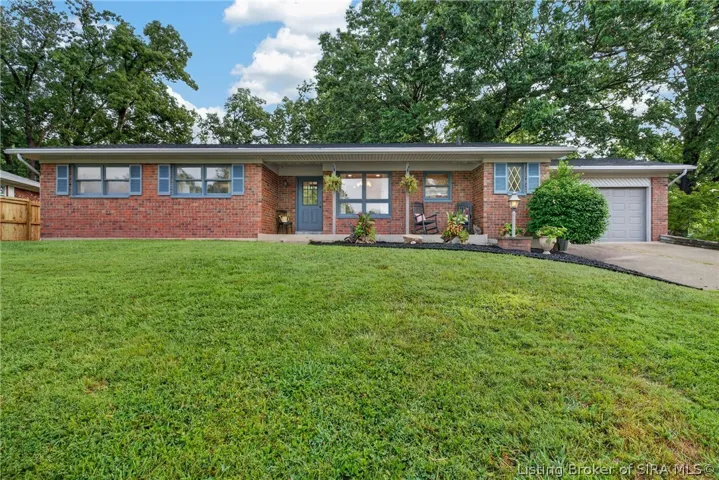 Full-brick ranch with covered front porch