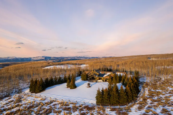 Aerial view at dusk