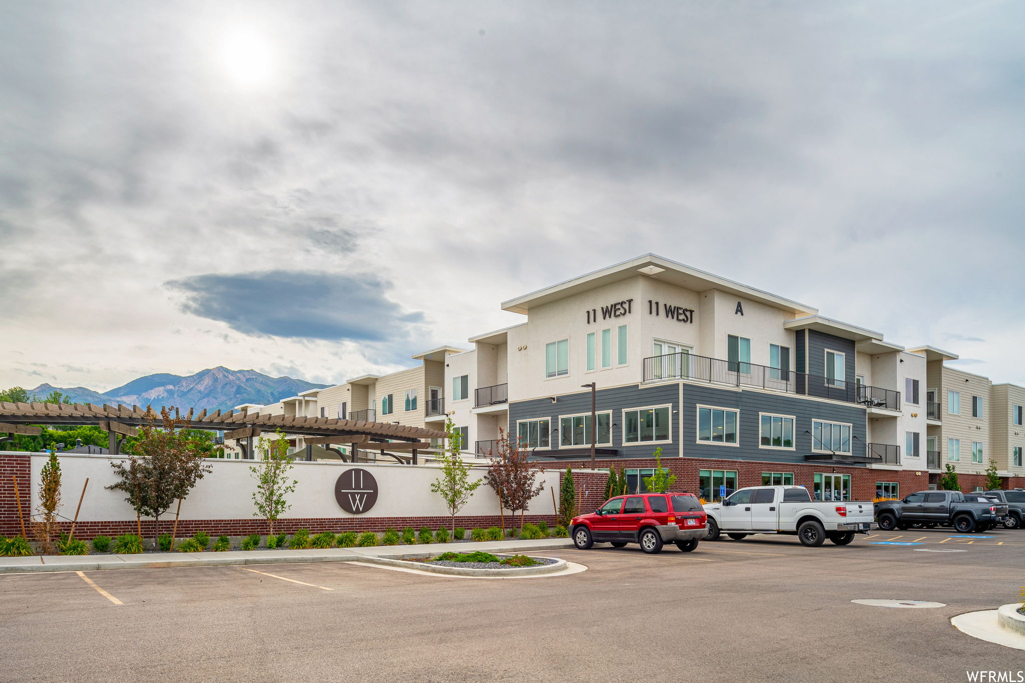 View of property with a mountain view