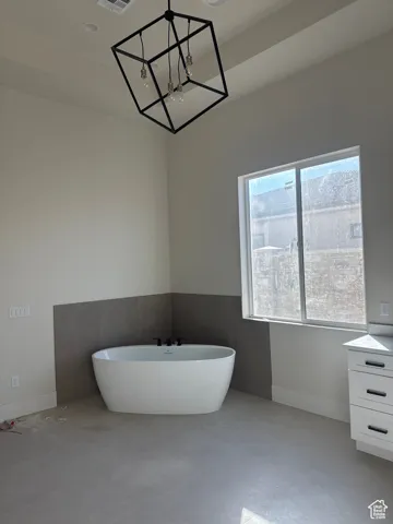 Free standing tub in master