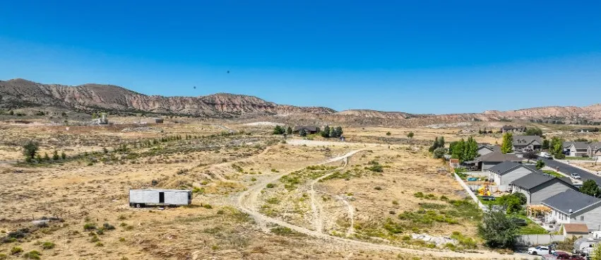 View of mountain background featuring a desert landscape and rural landscape