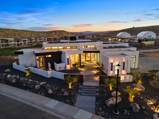 View of front of house featuring a mountain view