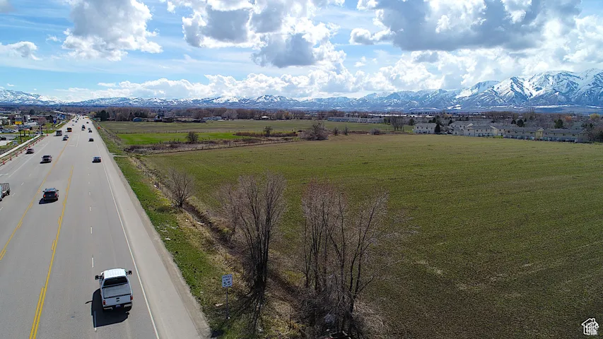 Bird's eye view looking south along highway frontage