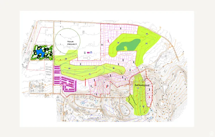 LARGE MAP location LARGE AREA PROPOSED MASTER PLAN GOLF COURSE.