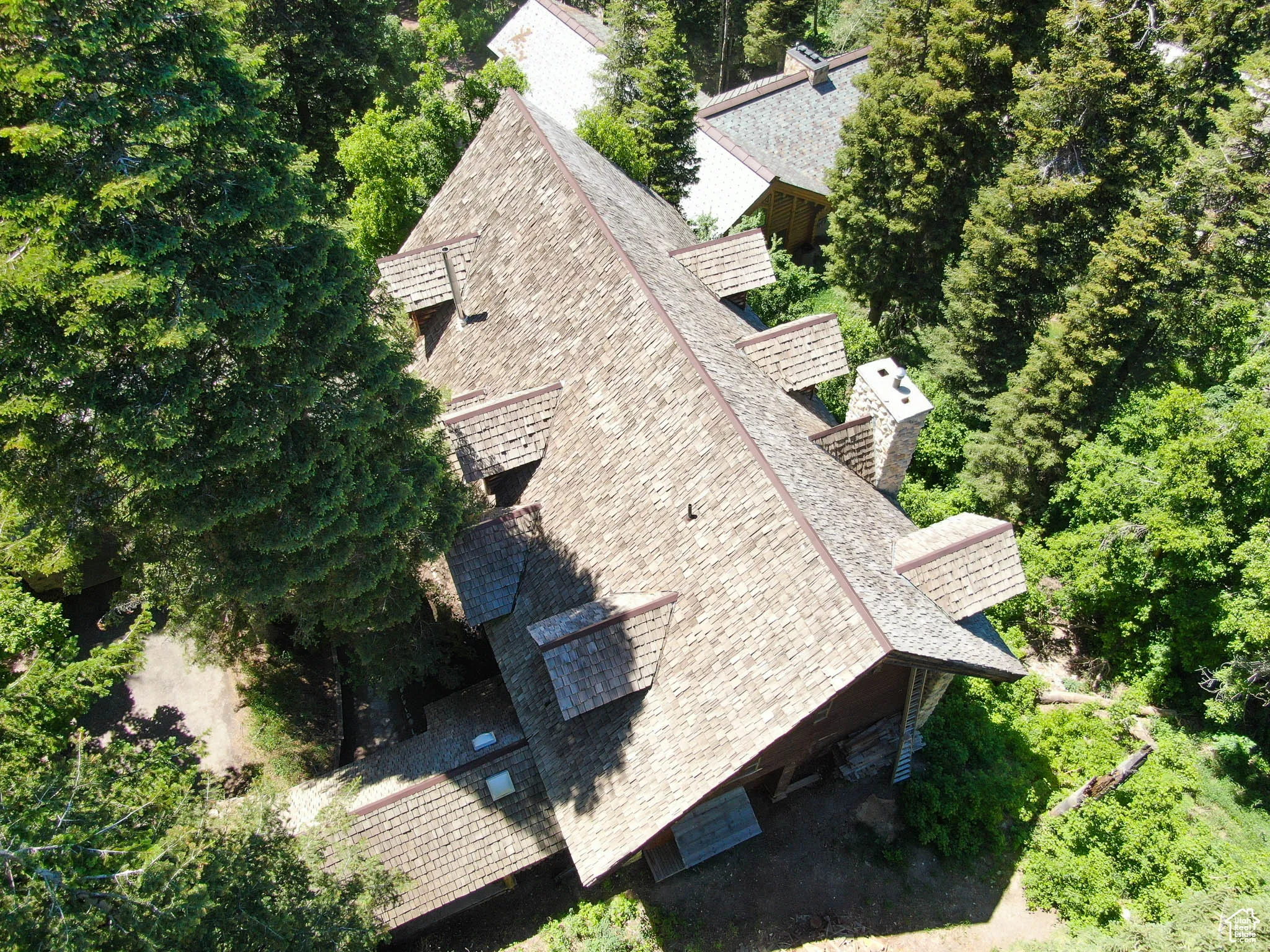 High Southeast view, all roof dormers visible