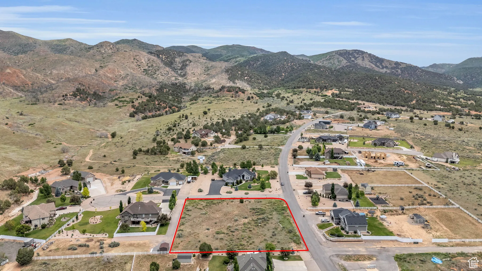 Bird's eye view with a mountain view