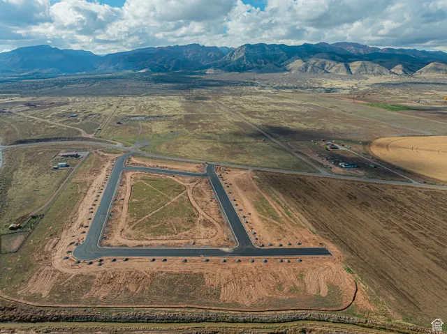 Aerial view featuring a mountain view