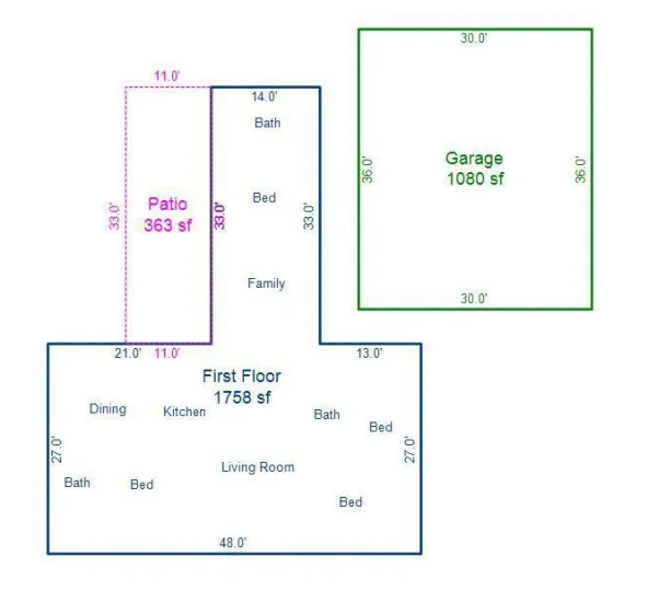 Floorplan with measurements