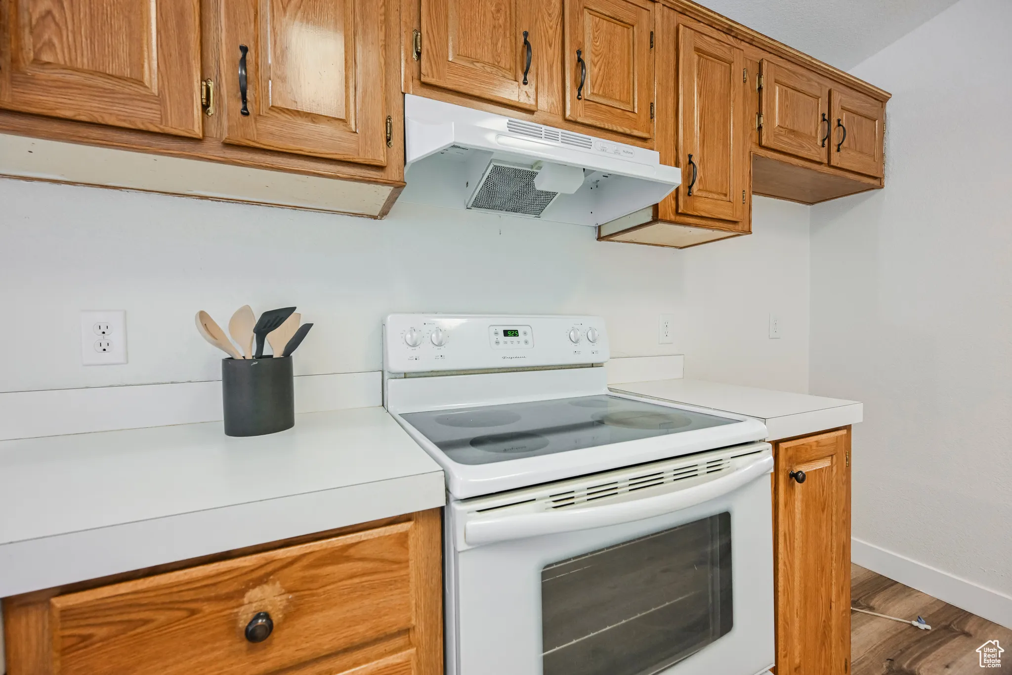 Kitchen with electric range