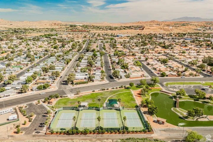 Bird's eye view featuring a mountain view