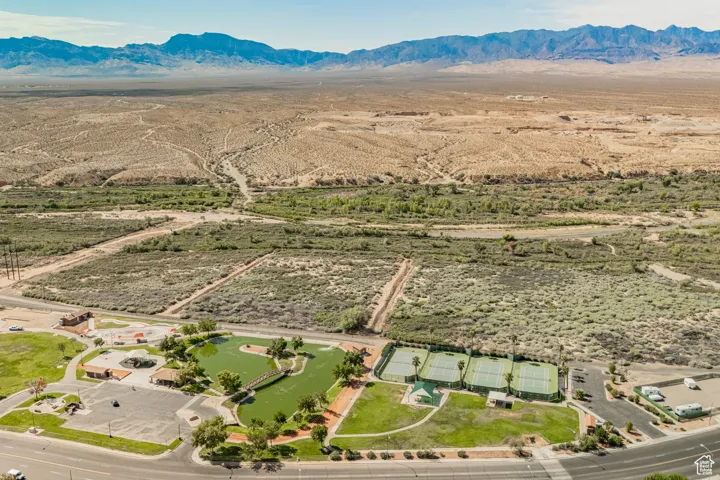 Drone / aerial view featuring a mountain view
