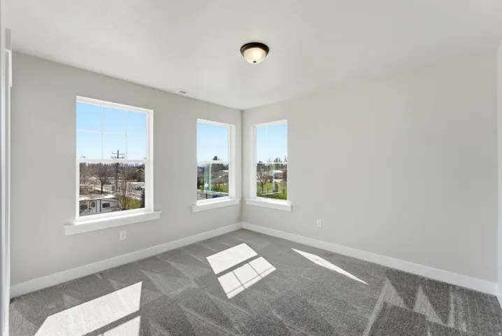 Carpeted spare room with plenty of natural light