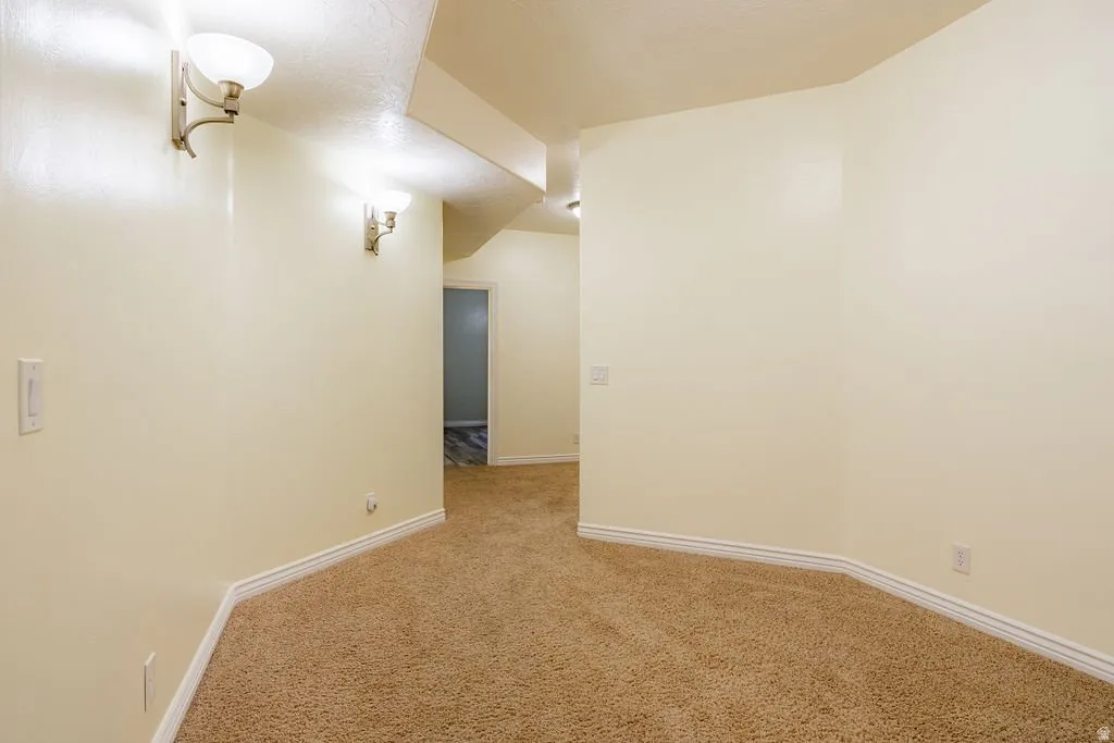 Wide connecting hall through the lower level.