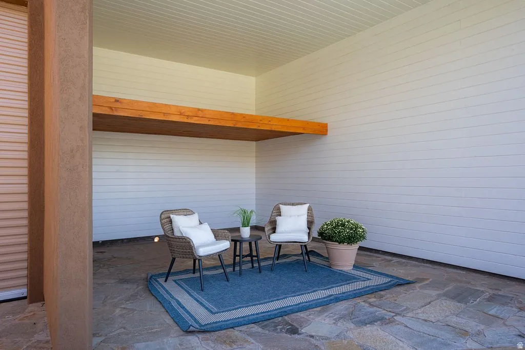 Shaded cabana with a sleeping loft above. The spot everyone claims by the second afternoon.