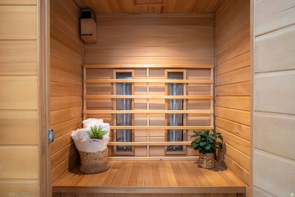 Full cedar sauna built into the lower level.