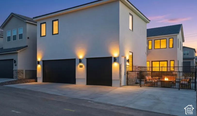 A 3-car garage, including a separate single-car owner's garage, with extra room for trailers and toys.