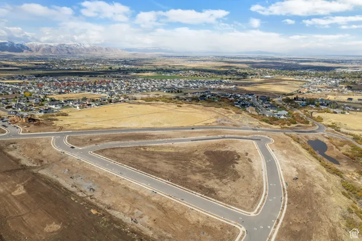 Drone / aerial view with a mountain view