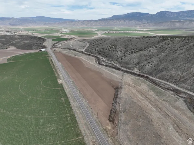 Aerial view featuring a mountain view