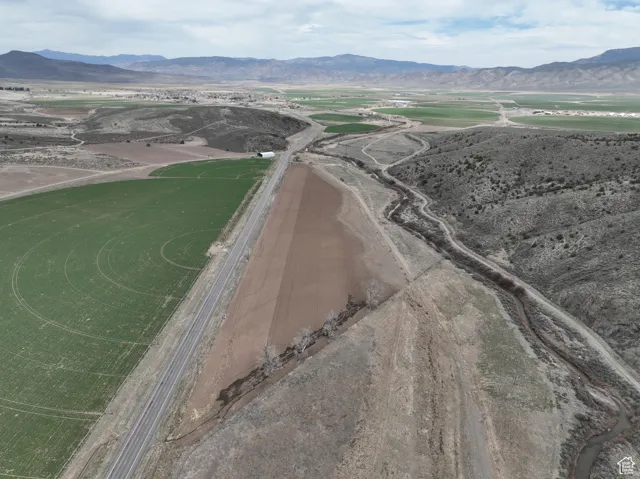 Drone / aerial view with a mountain view