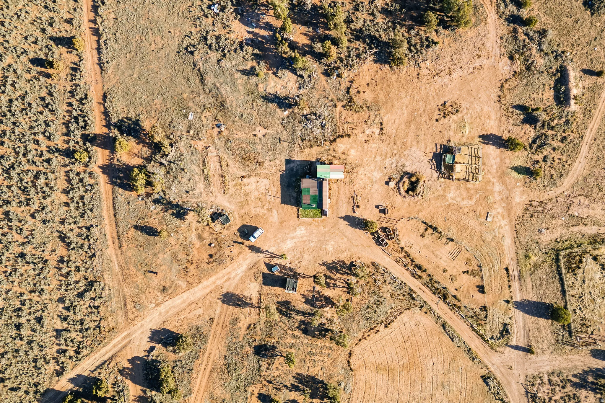 Aerial view of property and surrounding area with rural landscape and a desert landscape