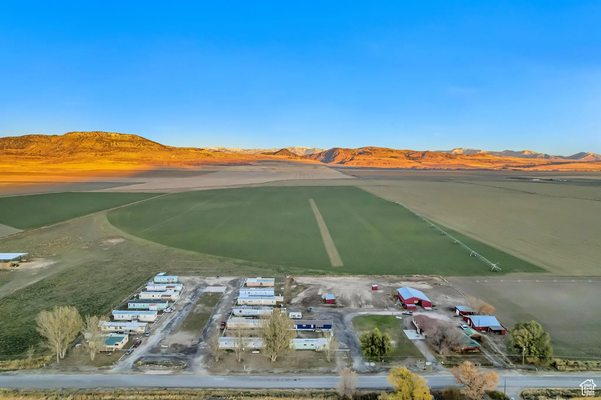 Drone / aerial view with a mountain view