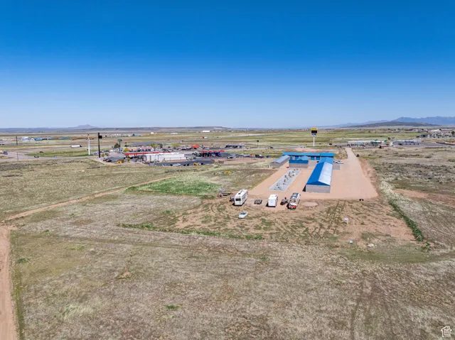Drone / aerial view of a mountain backdrop