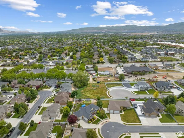 Drone / aerial view with a mountain view