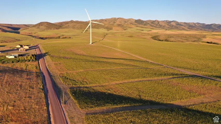 Aerial view featuring a mountain view and a rural view