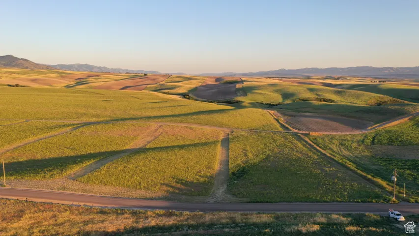 Aerial view featuring a mountain view and a rural view