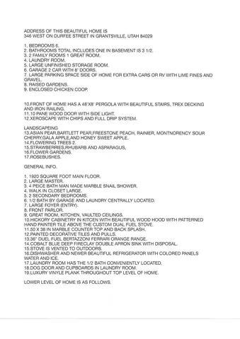 LIST OF ITEMS ADDED TO HOME