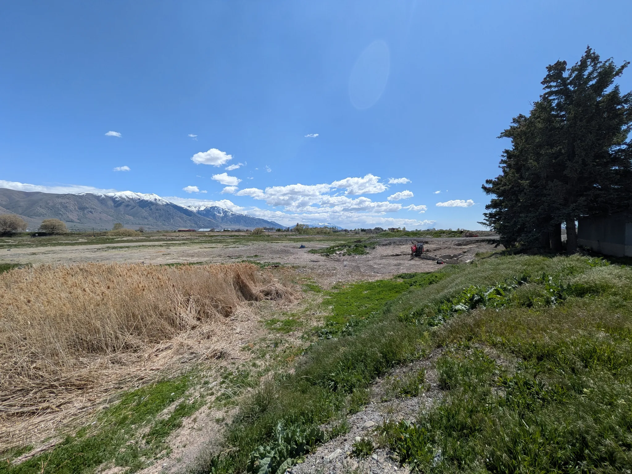 View of mountain background with rural landscape